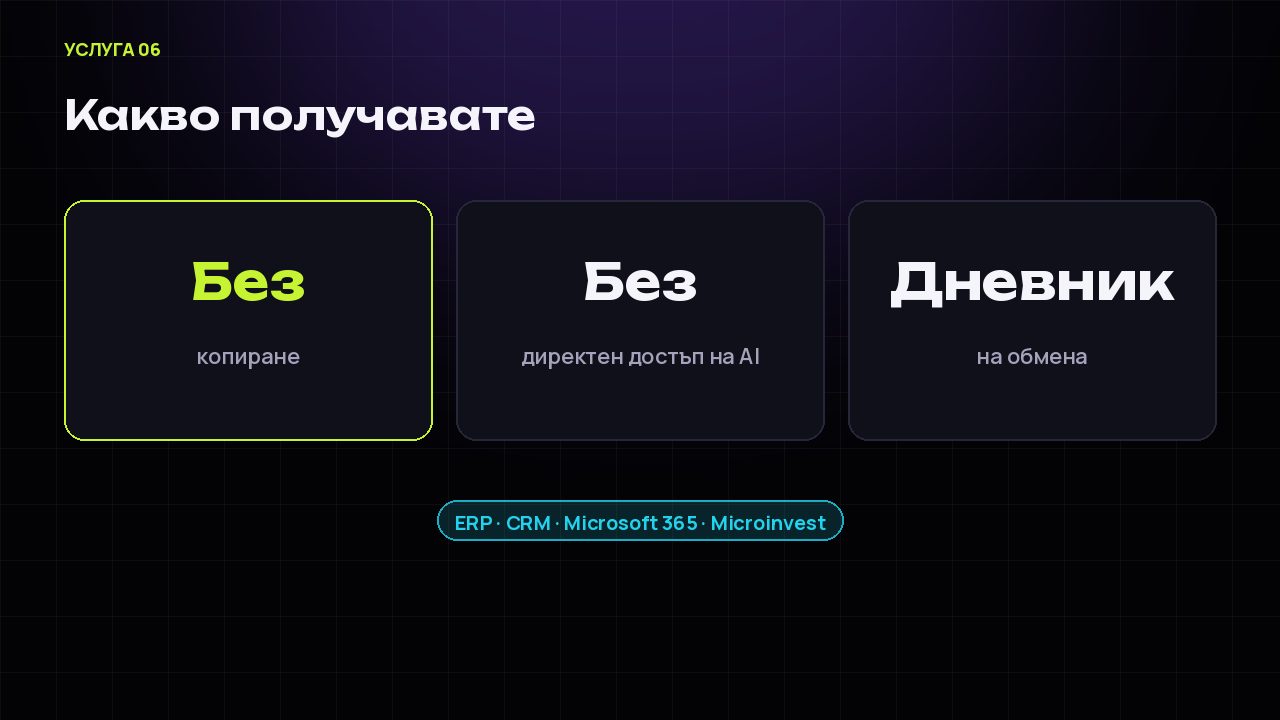 Услуга 06: интеграция с платформи